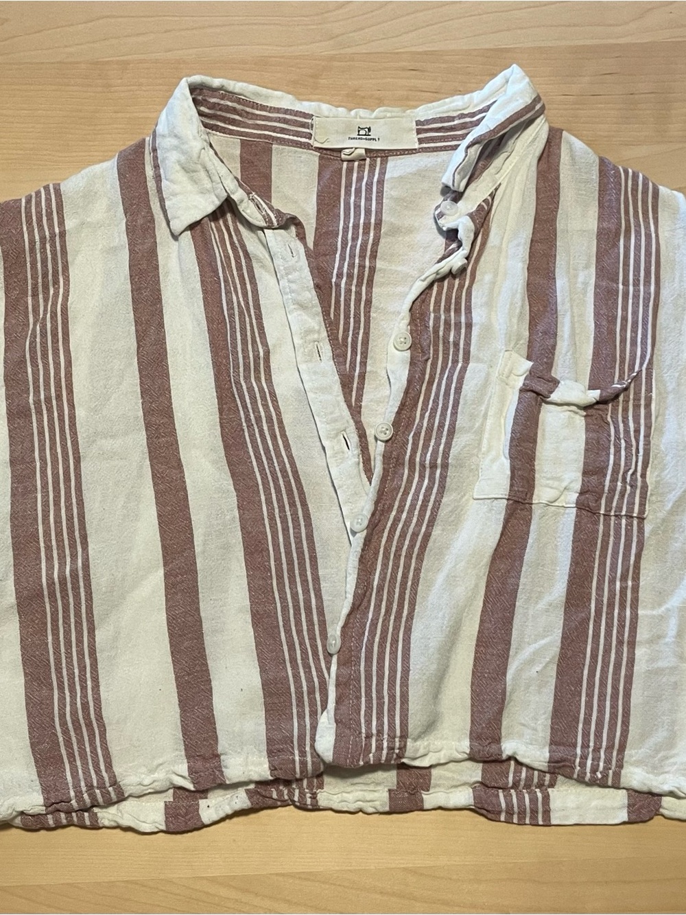 Cropped Striped Button Down